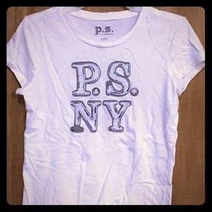Aeropostale ps White T-shirt with silver sequin